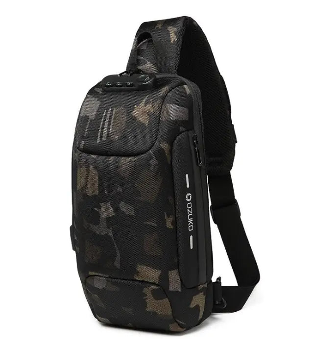 Anti-Theft Waterproof USB Shoulder Chest Bag
