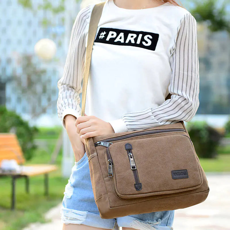 Canvas Crossbody Bag for Travel and Daily Use