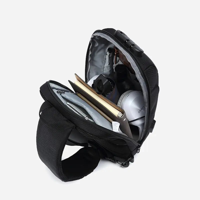 Anti-Theft Waterproof USB Shoulder Chest Bag