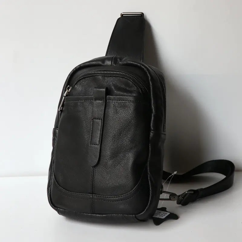 Leather Chest Bag for Outdoor Sports Activities